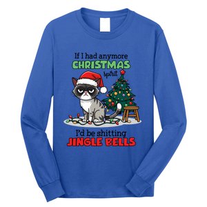 Grumpy Christmas Cat Christmas Jingle Bells Holiday Gift Long Sleeve Shirt