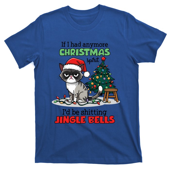 Grumpy Christmas Cat Christmas Jingle Bells Holiday Gift T-Shirt