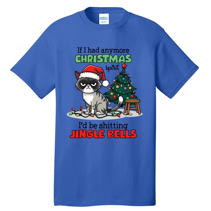 Grumpy Christmas Cat Christmas Jingle Bells Holiday Gift Tall T-Shirt