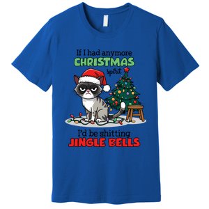 Grumpy Christmas Cat Christmas Jingle Bells Holiday Gift Premium T-Shirt