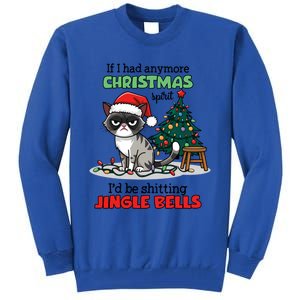 Grumpy Christmas Cat Christmas Jingle Bells Holiday Gift Tall Sweatshirt