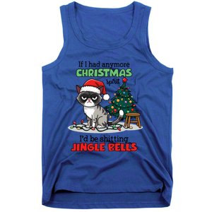 Grumpy Christmas Cat Christmas Jingle Bells Holiday Gift Tank Top