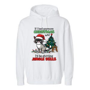 Grumpy Christmas Cat Christmas Jingle Bells Holiday Gift Garment-Dyed Fleece Hoodie