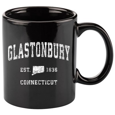 Glastonbury Connecticut Ct Vintage Athletic Sports 11oz C Handle Ceramic Mug