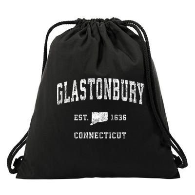Glastonbury Connecticut Ct Vintage Athletic Sports Drawstring Bag