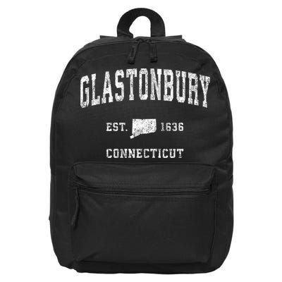 Glastonbury Connecticut Ct Vintage Athletic Sports 16 in Basic Backpack
