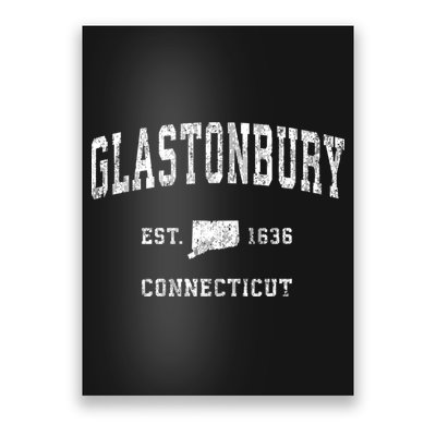 Glastonbury Connecticut Ct Vintage Athletic Sports Poster