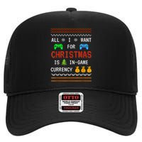 Game Currency Christmas Holiday Video Game Adult Funny High Crown Mesh Back Trucker Hat