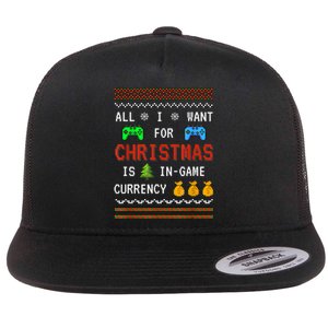 Game Currency Christmas Holiday Video Game Adult Funny Flat Bill Trucker Hat