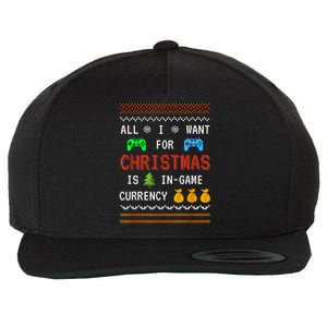 Game Currency Christmas Holiday Video Game Adult Funny Wool Snapback Cap