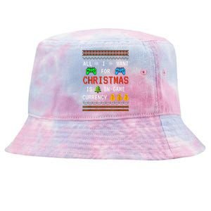 Game Currency Christmas Holiday Video Game Adult Funny Tie-Dyed Bucket Hat