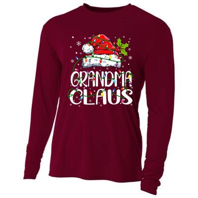 Grandma Claus Christmas Lights Pajama Family Matching Cooling Performance Long Sleeve Crew