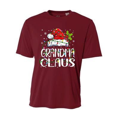 Grandma Claus Christmas Lights Pajama Family Matching Performance Sprint T-Shirt