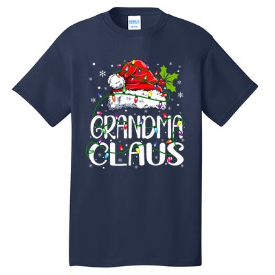 Grandma Claus Christmas Lights Pajama Family Matching Tall T-Shirt