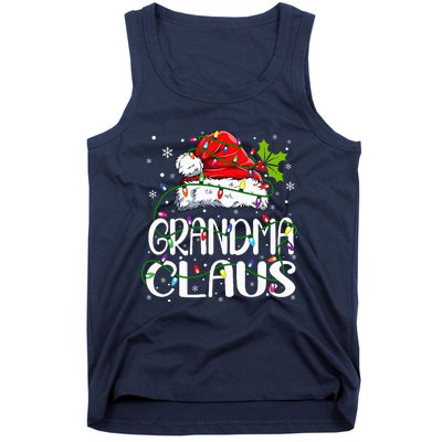 Grandma Claus Christmas Lights Pajama Family Matching Tank Top