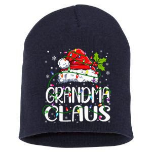 Grandma Claus Christmas Lights Pajama Family Matching Short Acrylic Beanie