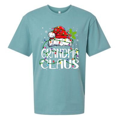 Grandma Claus Christmas Lights Pajama Family Matching Sueded Cloud Jersey T-Shirt