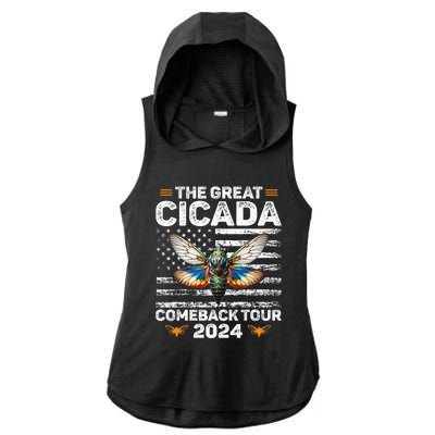 Great Cicada Come Back 2024 Cicada Invasion 2024 Ladies PosiCharge Tri-Blend Wicking Draft Hoodie Tank