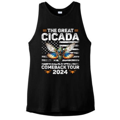 Great Cicada Come Back 2024 Cicada Invasion 2024 Ladies PosiCharge Tri-Blend Wicking Tank