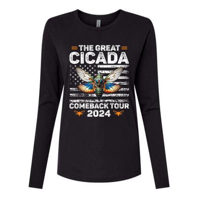 Great Cicada Come Back 2024 Cicada Invasion 2024 Womens Cotton Relaxed Long Sleeve T-Shirt