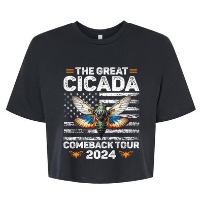 Great Cicada Come Back 2024 Cicada Invasion 2024 Bella+Canvas Jersey Crop Tee