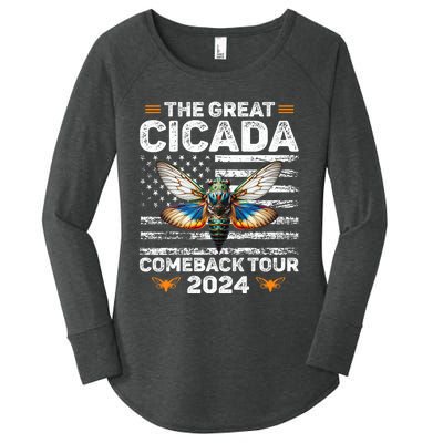 Great Cicada Come Back 2024 Cicada Invasion 2024 Women's Perfect Tri Tunic Long Sleeve Shirt