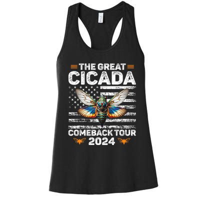 Great Cicada Come Back 2024 Cicada Invasion 2024 Women's Racerback Tank