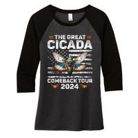 Great Cicada Come Back 2024 Cicada Invasion 2024 Women's Tri-Blend 3/4-Sleeve Raglan Shirt