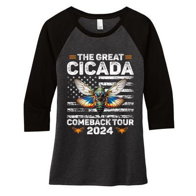 Great Cicada Come Back 2024 Cicada Invasion 2024 Women's Tri-Blend 3/4-Sleeve Raglan Shirt