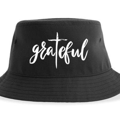Grateful Cross Christianity Sustainable Bucket Hat