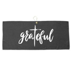 Grateful Cross Christianity Large Microfiber Waffle Golf Towel