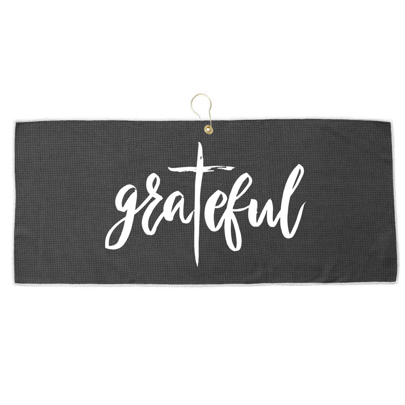 Grateful Cross Christianity Large Microfiber Waffle Golf Towel