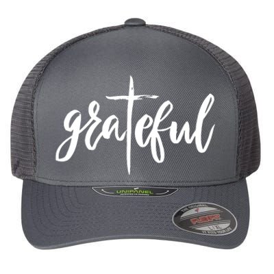 Grateful Cross Christianity Flexfit Unipanel Trucker Cap