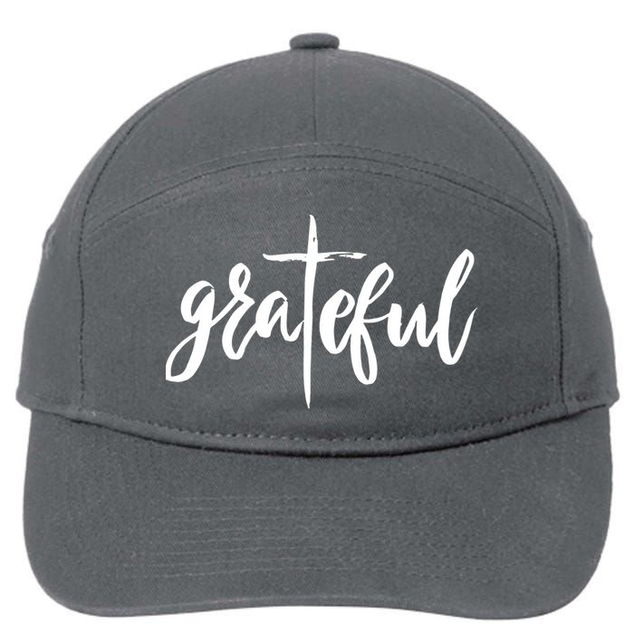 Grateful Cross Christianity 7-Panel Snapback Hat