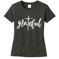 Grateful Cross Christianity Womens T-Shirt