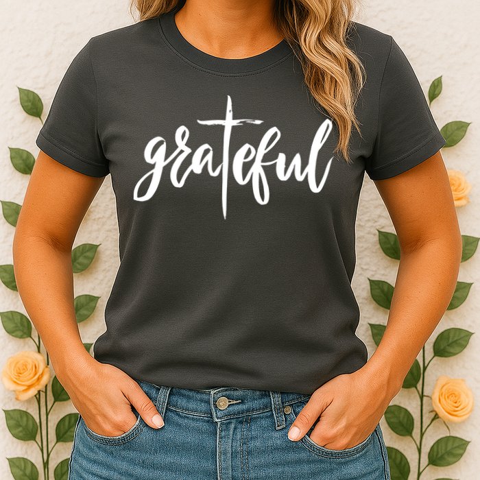 Grateful Cross Christianity Womens T-Shirt