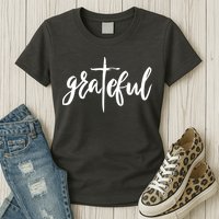 Grateful Cross Christianity Womens T-Shirt