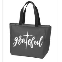 Grateful Cross Christianity Zip Tote Bag