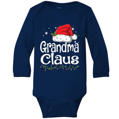 Grandma Claus Cute Gift Christmas Pajama Family Matching Xmas Gift Baby Long Sleeve Bodysuit