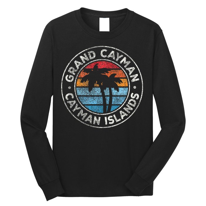 Grand Cayman Cayman Islands Vintage Graphic Retro 70s Long Sleeve Shirt