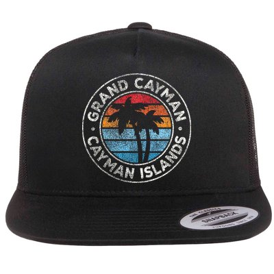 Grand Cayman Cayman Islands Vintage Graphic Retro 70s Flatbill Hat