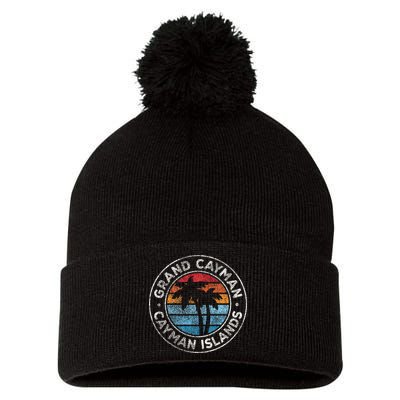 Grand Cayman Cayman Islands Vintage Graphic Retro 70s Pom Pom 12in Knit Beanie