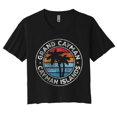 Grand Cayman Cayman Islands Vintage Graphic Retro 70s Crop Top