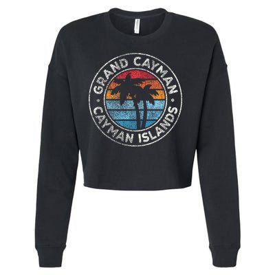 Grand Cayman Cayman Islands Vintage Graphic Retro 70s Cropped Pullover Crew