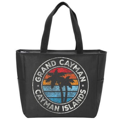 Grand Cayman Cayman Islands Vintage Graphic Retro 70s Zip Tote Bag