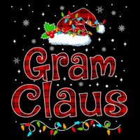 Gram Claus Christmas Pajama Matching Family Xmas Lights Gift 7-Panel Snapback Hat