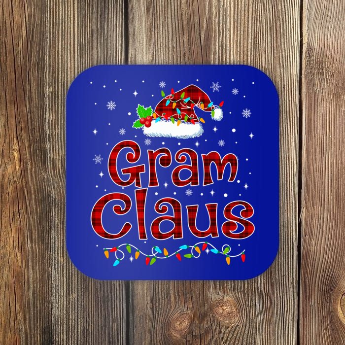 Gram Claus Christmas Pajama Matching Family Xmas Lights Gift Coaster