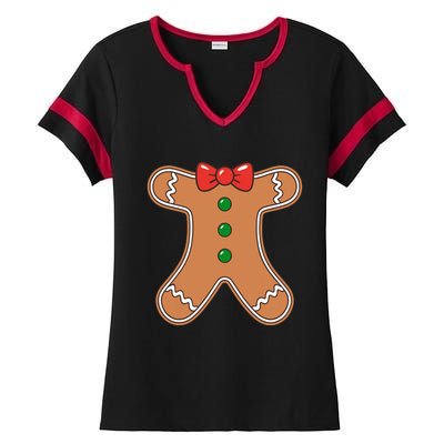 Gingerbread Cookie Costume Ladies Halftime Notch Neck Tee