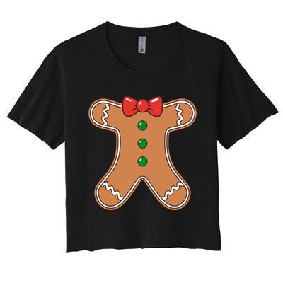 Gingerbread Cookie Costume Women's Crop Top Tee