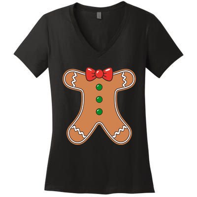 Gingerbread Cookie Costume Women's V-Neck T-Shirt